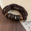 Wood Coconut Shell Stretch Bracelets Round Disc Flower 5 Styles view 7