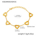 Hollow Heart Chain Bracelet Stainless Steel Four Finishes view 6