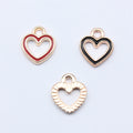 Open Heart Enamel Charms in White Red and Black Colorways view 1