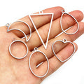 Steel Tone Open Geometric Pendant Frames in Twelve Shapes view 2