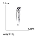 Rose Stem Safety Pin Brooch Gold or Silver With Loop view 5