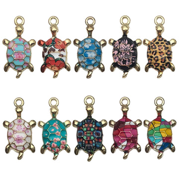 Colorful Turtle Metal Charms with 11 Listed Options