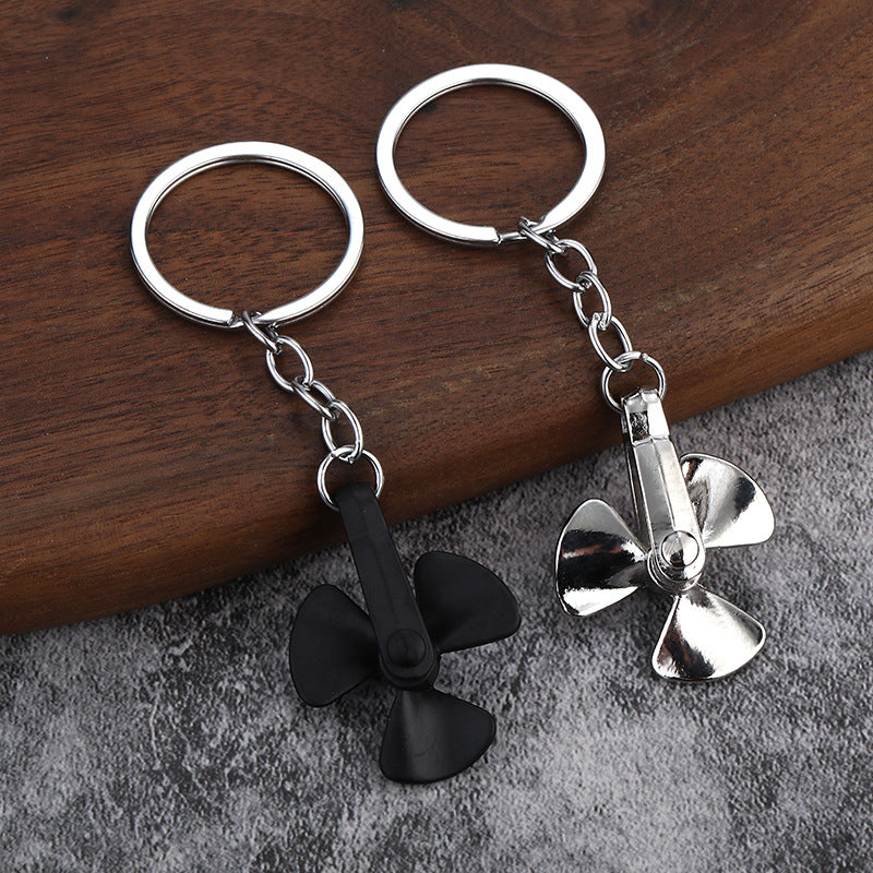 Creative Rotating Pinwheel Zinc Alloy Keychain Car Accessory Gift