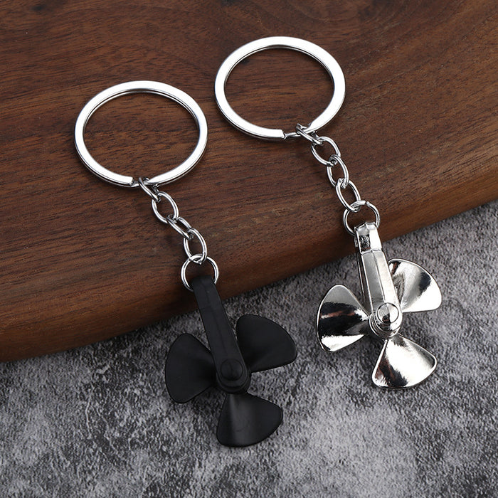 Creative Rotating Pinwheel Zinc Alloy Keychain Car Accessory Gift