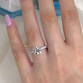 Silver Round Solitaire CZ Pavé Band Ring Sizes 6-10 view 3