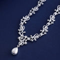 Black Silver Tone Crown Metal Necklace and Earring Set view 4