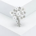 Pearl Bouquet Flower Brooch Clear Rhinestone Pin Silver Gold view 4