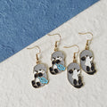 Enamel Gray Sea Lion Drop Earrings Two Cute Styles view 3