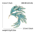 Sweeping Wing Bird Brooch in Blue or Yellow Green Enamel view 6