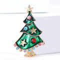 Green Enamel Christmas Tree Brooch with Crystals Lapel Pin view 2