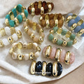 Acrylic Oval Stretch Bracelets Gold Spacers 5 Colors view 3