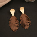 Seven Color Cutout Feather Statement Stud Earrings view 7