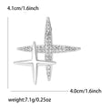 Double Starburst Crystal Brooch in Silver or Gold Tone view 6