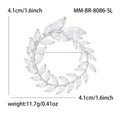 Zircon Olive Branch Circle Brooch Gold or Silver Tone Styles view 4