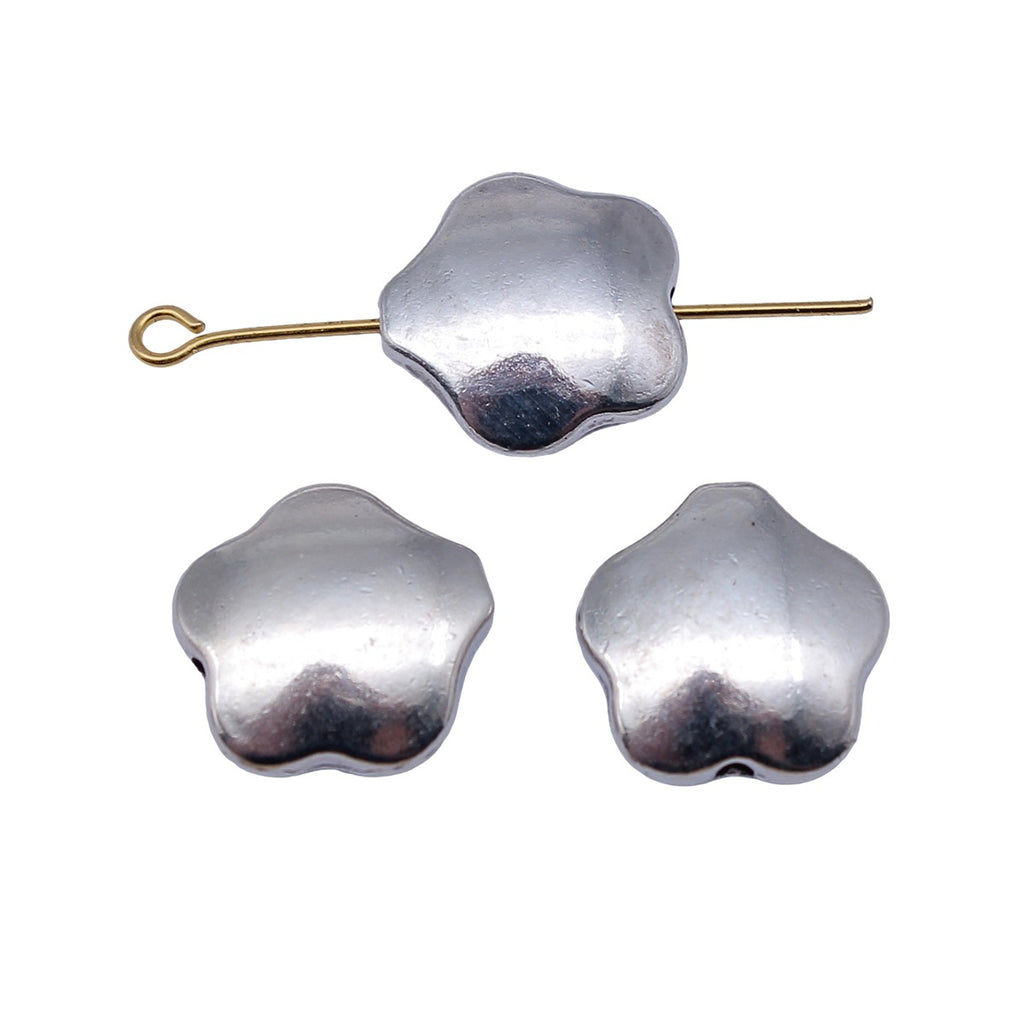 15x15x5mm 3.3g Antique Silver Zinc Alloy Flower Loose Metal Beads for DIY Bracelet Jewelry Making