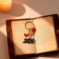 Gold 2026 Keychain Red Heart Lips Rose Enamel Charms view 4