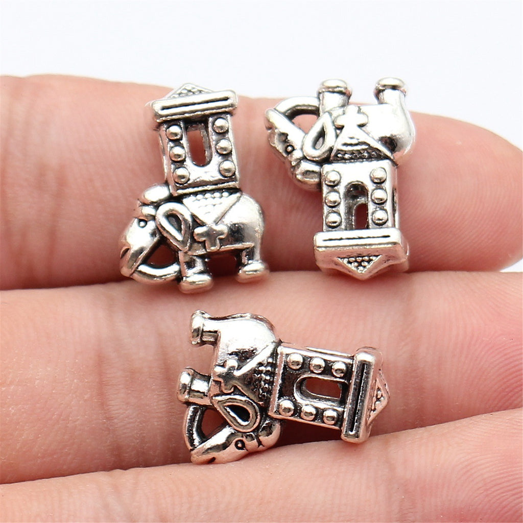 19x14x8.5mm 4.8g Antique Silver Zinc Alloy Elephant Large Hole Beads for DIY Bracelet Jewelry Making