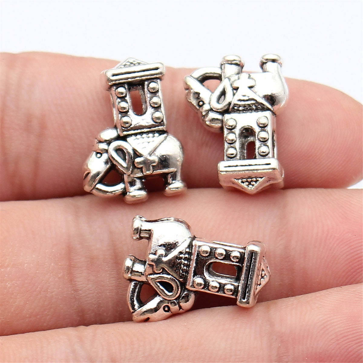 19x14x8.5mm 4.8g Antique Silver Zinc Alloy Elephant Large Hole Beads for DIY Bracelet Jewelry Making