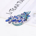 Blue Silver Tone Flower Crystal Two Designs Metal Brooch Pin 2 Pictured Designs 2 Pictured view 4
