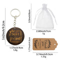 Wood Best Friend Round Disc Keychain Engraved Charm view 2