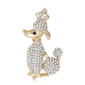 Crystal Poodle Brooch in Gold and Silver Tones for Jackets and Scarves view 2