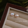 Baroque Freshwater Pearl Stud Earrings Irregular Pink Tones view 4