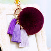 Deep-Purple-Pom Triple-Tassels