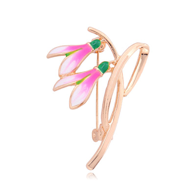 Front product view of the pink enamel flower ring