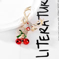 Red Gold Tone Reindeer Metal Brooch Pin for Jackets and Lapels view 5