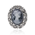 Gold Tone Silver Tone Woman Portrait Crystal Two Designs Metal Brooch Pin 4.7 x 5.6 cm 4.7 view 6