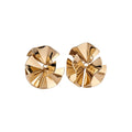 Folded Disc Statement Stud Earrings in Gold and Silver Tone view 5