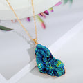 Gold Tone Irregular Druzy Geode Pendant Necklaces in Eleven Designs view 9