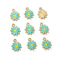 Colorful Enamel Daisy Charms with Gold Tone Metal Edges view 7