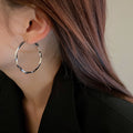 Round Hoop Earrings in Assorted Textures and Sizes view 2