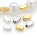 Rectangular Metal Spacer Beads With Through Holes in Three Finishes view 1