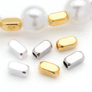 Rectangular Metal Spacer Beads With Through Holes in Three Finishes