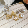 Butterfly and Curved Crystal Ear Clips in Four Designs view 3