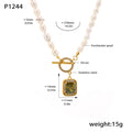 Freshwater Pearl Square Zircon Pendant Necklaces And Earrings view 8