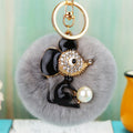 Black Pearl Accent Mouse Keychain with Jeweled Ears and Tail view 4
