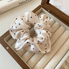 White Polka Scrunchie