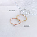 Gold Thin Band Solitaire Ring Clear Six-Prong Stone view 2