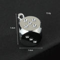 Alloy Dice Charm Pendant with Top Loop Six Color Finishes view 2