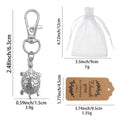 Silver Sea Turtle Lobster Clasp Metal Charm Keychain view 2