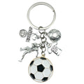 Antique Silver Number Nine Soccer Player and Ball Charm Keychain view 5