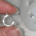 Crystal Curved Huggie Hoop Earrings with Distinctive Textured Details view 2