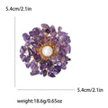 Natural Stone Chip Pearl Flower Brooch Four Colors view 7