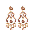 Ornate Pink Crystal Chandelier Drop Earrings Jewelry Design view 5