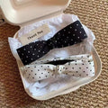 Black and White Polka Dot Fabric Banana Hair Clips view 4