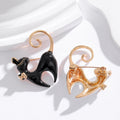 Gold Tone Silver Tone Cat Enamel Two Designs Metal Brooch Pin view 3