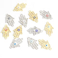 Rhinestone Hamsa Hand Two Loop Connector Charms in 12 Styles view 5